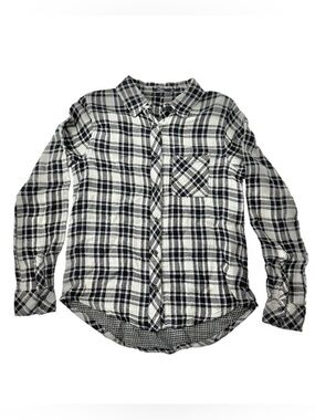 Silver Jeans gauzy plaid shirt long sleeve plaid women's medium